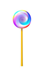 A good Lollipop. Candy on stick with twisted design. png