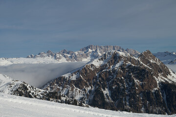 Dolomites in San Martino di Castrozza ski area