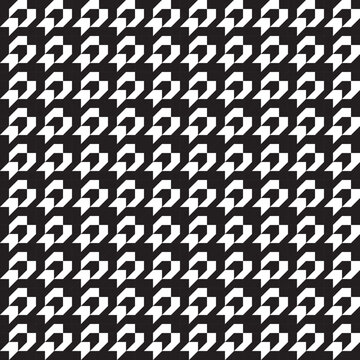 Black and white pattern adapted from houndstooth pattern, seamless pattern.