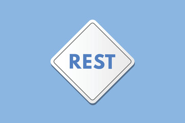 rest text Button. rest Sign Icon Label Sticker Web Buttons