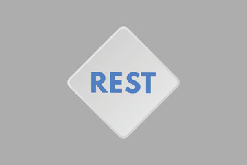 rest text Button. rest Sign Icon Label Sticker Web Buttons