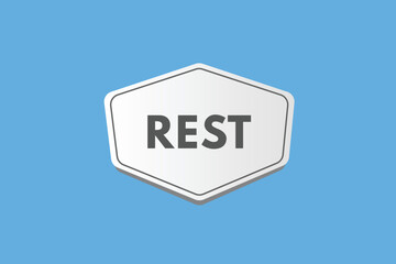 rest text Button. rest Sign Icon Label Sticker Web Buttons