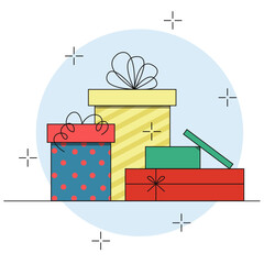 gift present surprise vector box decoration giftbox celebration new discount confetti sale party