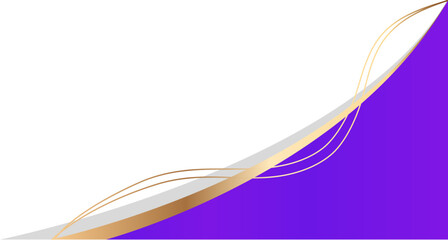 Purple curved gradient gold border header and footer