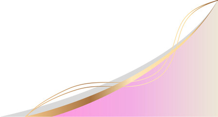 Pink curved gradient gold border header and footer