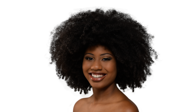 black woman smiling and looking at the camera