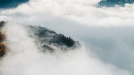 Foggy Landscape in Bosnia during autumn