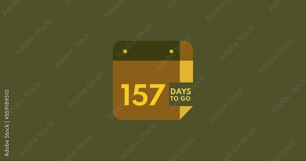 Canvas Prints 157 days to go calendar icon, 157 days countdown modern animation, countdown left days