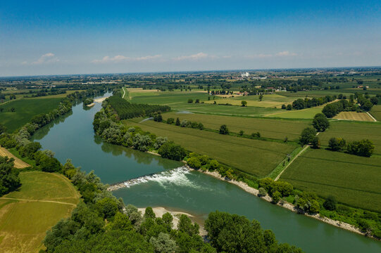 Castelnuovo Bocca d'Adda. l'Adda si immette nel Po