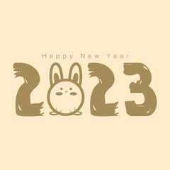 2023 rabbit sign vector New Year