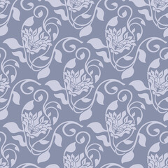 seamless floral pattern with curve elegant elements