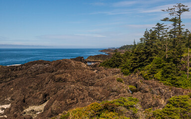 nature sceneries over the Pacific Ocean, along the Vancouver Island coastline, british columbia, Canada