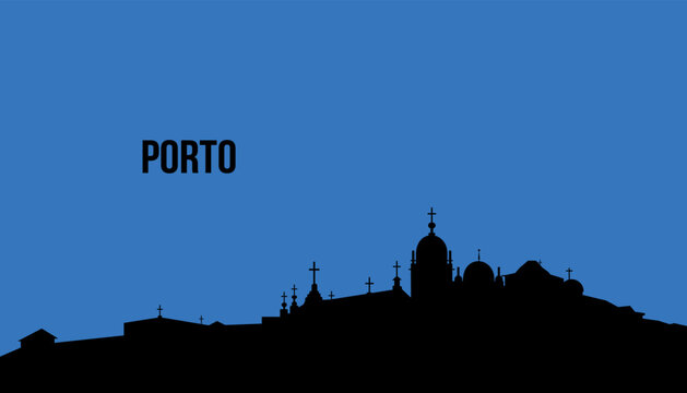 Porto Portugal skyline silhouette vector illustration
