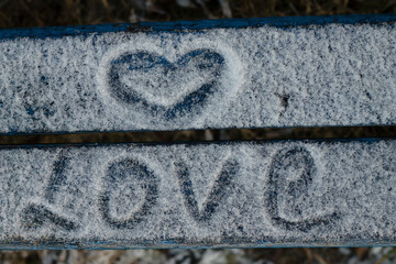 inscriptions on the snow, romantic inscriptions