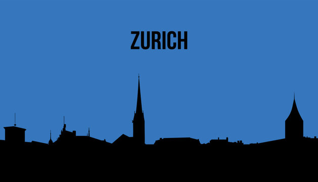 Zurich Switzerland skyline silhouette vector illustration