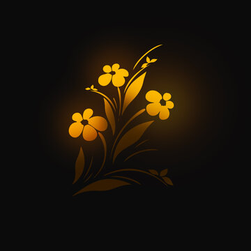 flowers on black background