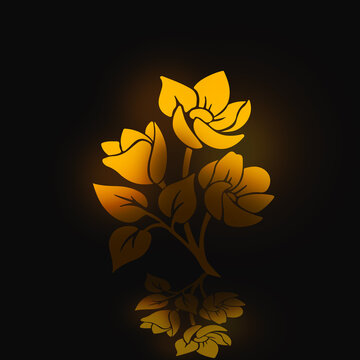 yellow flower on black background