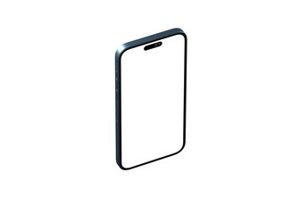 3d smartphone with blank screen isolated