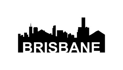 Brisbane Australia skyline silhouette, Brisbane city vector illustration - obrazy, fototapety, plakaty