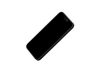 Modern glass smartphone hanging over the table - mockup