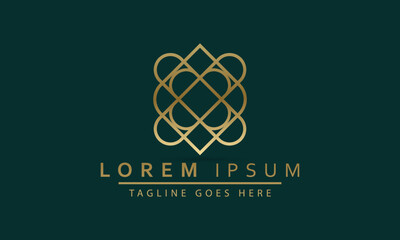 Abstract flower swirl logo icon vector design. Elegant premium ornament vector logotype.