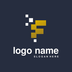Obraz premium letter f logo vector company