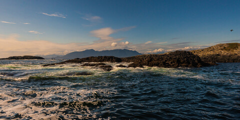 pacific ocean seascape in front of Tofino, Vancouver Island, Canada