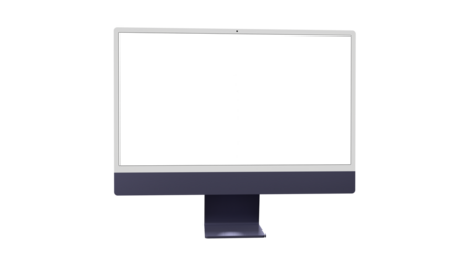 Computer monitor display with empty screen isolated on transparent background. - modern