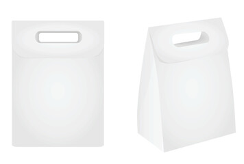 White paper bag. vector illustration