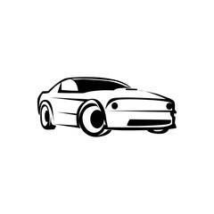 Fototapeta premium Silhouette racing car logo design
