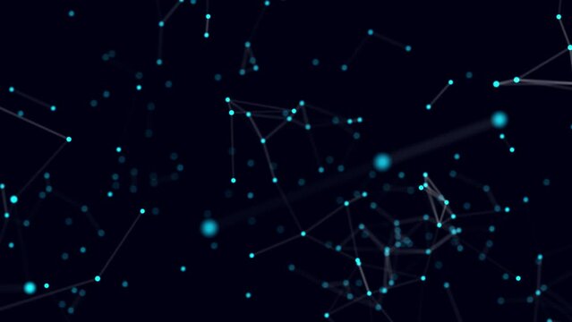 Motion design lexus 4K. Motion graphics web on a swamp background. Background with connections. The dust connects. Particle connection, plexus