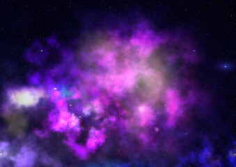 Star field in space and a nebulae