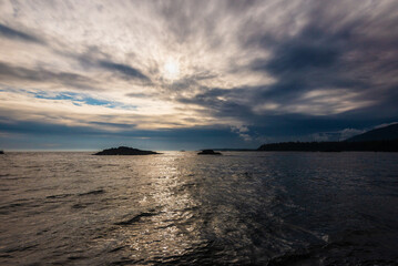 pacific ocean seascape in front of Tofino, Vancouver Island, Canada