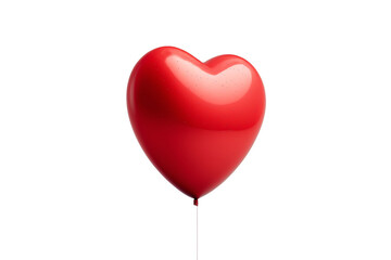 Obraz na płótnie Canvas Valentines day celebration. Red heart shape balloon isolated on transparent background, PNG. AI generative