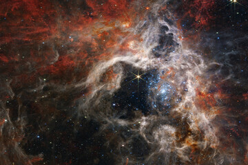 Kosmos, mgławica Tarantula, Kosmiczny Teleskop Jamesa Webba - obrazy, fototapety, plakaty