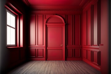 Victorian red interior wall mock up 