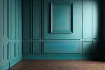 Victorian turquoise interior wall mock up 