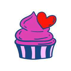 cupcake with heart