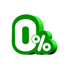 White on green  Zero (0) percent commission banner template - 0%.