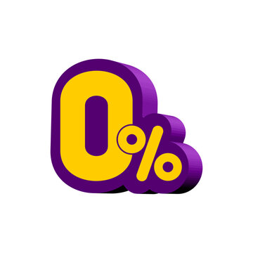 Purple and yellow Zero (0) percent commission banner template - 0%.