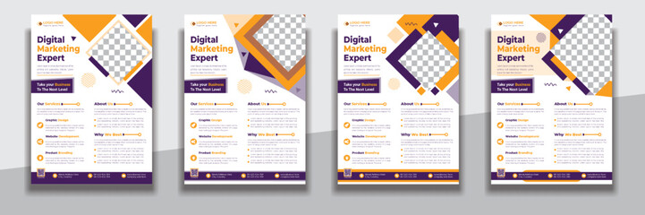 Digital marketing agency flyer template, creative professional a4 flyer, flyer template design, business flyer, corporate banners and leaflets
