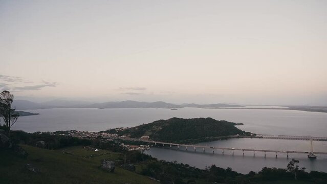 A top view of Anita Garibaldi bridge at Laguna-SC Brazil
