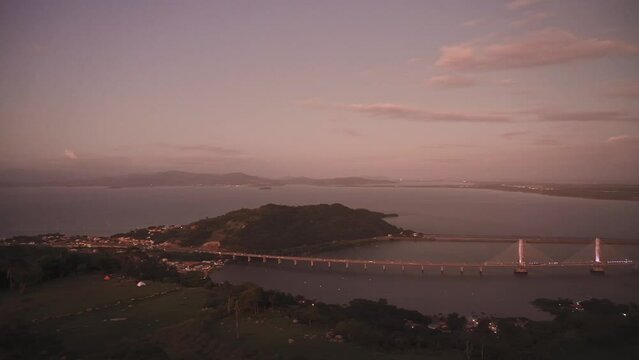  Sunset of Anita Garibaldi bridge at Laguna-SC Brazil