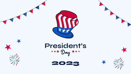 President's Day 2023 Background With Uncle Sam's Hat