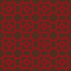 seamless brown geometric pattern with red ornament