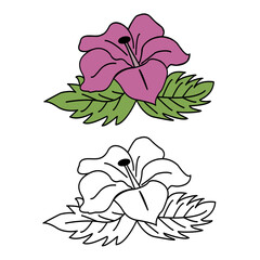 Coloring book for kids beautiful flower