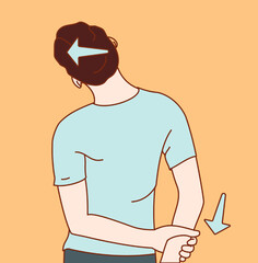 Exercise position illustration for neck and shoulder pain (neck joint). Exercise 7