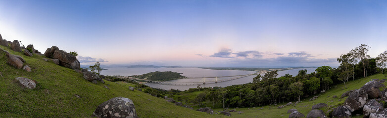Panorama of Anita Garibaldi bridge at Laguna-SC Brazil