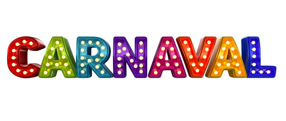  3d render carnival logo with realistic texture
