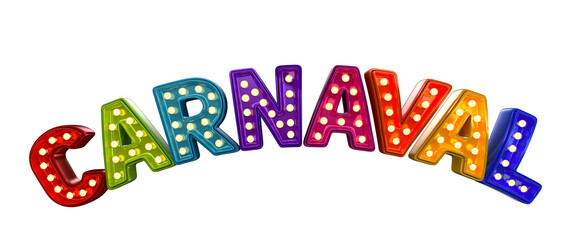  3d render carnival logo with realistic texture